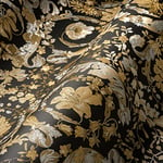 Versace Wallpaper 387065 Papier peint à fleurs style baroque Doré/noir/argenté 10,05 x 0,70 m Fabriqué en Allemagne