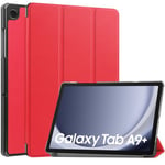 samsung Samsung Galaxy Tab A9+ X210 Tri-Fold PU Case Red