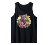 Hippo Surrounded By Daisy Blooms Tank Top