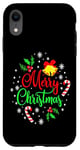 iPhone XR Merry Christmas Happy holidays Jingle Bells and Snowflakes Case