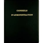 Exacompta - Réf. 550E - 1 classeur juridique noir CONSEILS D'ADMINISTRATION - 4 anneaux ronds - Dimensions : 32 x 24cm - En plastique - Livré avec recharge 100 feuillets perforés numérotés réf 5419E