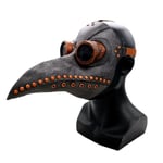 Halloween Plague Doctor Masks PU Läder Mask Cosplay Prop Grå