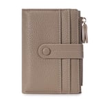 HKCLUF Portefeuille pour Femme, Portefeuille pour Femme en Cuir, Portefeuille RFID Petit Portefeuille avec Pochette à Monnaie Portefeuille avec Fermeture éclair et Compartiments Multiples (Caramel)