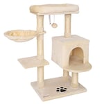 lionto Arbre à Chat Arbre à Grimper griffoir pour Chat Hauteur 93 cm, Beige