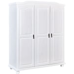 Pegane - Armoire blanc avec 3 portes, Dim : L150 x H180 x P56 cm