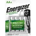 Energizer Piles Rechargeables AA, Recharge Power Plus, Lot de 4