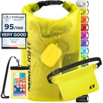 Sac Étanche avec Pochette Étanche Téléphone Et Sac Banane - (20L, Jaune) Sac Étanche IPX8 avec Fermeture À Enroulement | Natation, Bateau, Plage, Stand Up Paddle