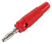 Fiche banane 4 mm Trou transversal + ressort de pression, rouge