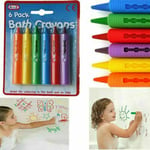 6 Children Bath Time Crayons Baby Kids Fun Crayon Safe Draw Learn Imaginative