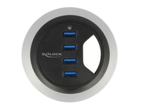 DELOCK – Pöytään upotettava USB 3.0 -hubi, 4 x USB-A naaras (62868)