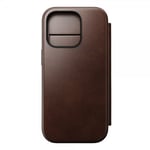 NOMAD iPhone 16 Pro Fodral Modern Leather Folio Horween Rustic Brown