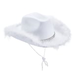 Kvinnors Tiara Cowgirl Hat Western Party Hat Tillbehör Disco Kostym Cowboy Hat Vit white