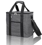 ITAVL 20L Large Lunch Box Insulated Lunch Bag for Adults/Men/Women, Water-Resistant Soft Cooler Bag for Picnic Beach, 40 Cans - 20L,(Dark Grey)-1PC only