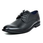 Bruno Marc Chaussures de Ville Homme Oxfords Classique Chaussure Costume Fermeture à Lacets Entreprise Officiel pour Travail Noir PRINCE-16 Taille 43.5