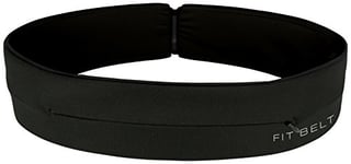 FIT BELT - Running Belt - Reversible - Fitness - Gym - Travel - Waist Pack - Easy to use - Suitable for All Mobile Phones Also Includes Key/Ring Chain. (X-Small 22”-25", Black - Zip up)