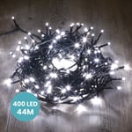 Skylantern - Guirlande Lumineuse 44M Intérieur et Extérieur 400 LEDs Blanc Froids - Guirlande Lumineuse Sapin Cable Noir avec 8 Modes et Télécommande