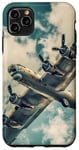 Coque pour iPhone 11 Pro Max Design aéronautique vintage du bombardier B-17 Flying Fortress de la Seconde Guerre mondiale