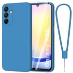 Fyriswho Coque Compatible pour Samsung Galaxy A25 5G + 1 Pièces Verre Trempé, Souple Silicone Mince Étui Protection Anti-Rayures Housse pour Samsung Galaxy A25 5G (6.5") - Bleu