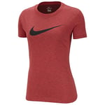 Nike W NK Dry Tee DFC Crew T-Shirt Femme Ember Glow/HTR/Black FR : XL (Taille Fabricant : XL)