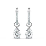 Swarovski Attract drop earrings, Pear cut, White, Rhodium plated