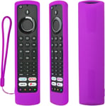 Housse Coque En Silicone Pour Jvc/Bush/Toshiba/Xiaomi/Fire Tv Telecommande Vocale, Etui De Protection Pour Jvc Telecommande, Antiderapage, Antisismique, Lavable(Violet)