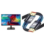 Acer EK271Hbif 27-inch Monitor - VA Panel, 1920 x 1080, 5ms, 100Hz, FreeSync, HDMI & 8K HDMI Cable 2.1, Available in HDMI Cables 0.5M/1M/2M/3M/5M Lengths