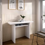 Dmora - Table extensible Rodella, Console extensible auxiliaire multiposition, Table à manger pliante avec plateau rabattable, 110x33 / 66h75 cm,