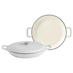 Cast Iron Shallow Casserole Dishes 2.3 Litre Pack of 2