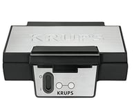 Krups Gaufrier FK Noir/Inox Appareil à Gaufre Gaufrier Eléctrique 850W Doubles Plaques de Cuisson Gaufre Gourmande Revêtement Antiadhésif FDK251