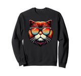 Retro Sunglasses York Chocolate Cat Sweatshirt