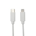 APM 570362 - Cordon Type-C MFI Lightning - Chargeur Lightning - Chargeur Type C - Connecteurs Mâle/Mâle - Charge et Synchronisation - 1 m de Long - Compatible Smartphones et Tablettes - Blanc