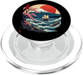 Art japonais japonais Kanagawa Mount Fuji Kanji Sakura PopSockets PopGrip pour MagSafe