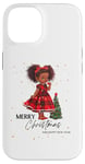 Coque pour iPhone 14 Fille noire magique à la peau brune, mélanine, sœur de Noël