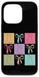 Coque pour iPhone 13 Pro Silhouette de lapin Couleurs pastel Blocs de Pâques