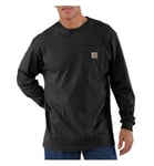 Carhartt Men's Loose Fit Heavyweight Long-Sleeve Pocket T-Shirt, Black, XXL