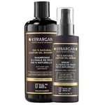 Kerargan - Duo Anti-Chute Shampoing et Sérum à l'Huile de Ricin Pour Cheveux Secs, Cassants et Dévitalisés - Fortifie et Favorise la Croissance - Sans Sulfate, Paraben et Silicone - 500ml + 100ml