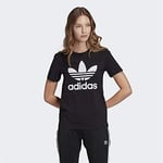 Adidas Women's TREFOIL TEE T-Shirt, Black/White, 12 UK