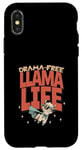 Coque pour iPhone X/XS Drama Free Llama Life Present T-shirt humoristique