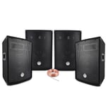 Pack Sono Sound 1600W Total - 4 Enceintes passives BM SONIC BMS 400W Noir - Câbles HP - Soirée - Anniversaire - Mariage - DJ