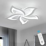 Riserva Plafonnier LED Dimmable, 40W Luminaire Plafonnier Moderne avec Télécommande/APP, 3000K-6500K, Créatif Pétales Design Lampe de Plafond pour Salon, Chambre, Salle à Manger, Balcon, Blanc