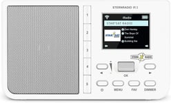 STERNRADIO IR 2 Radio Internet compacte (WLAN, écran Couleur, réveil, Mise en Veille, AUX, Snooze, Touches de sélection directe, contrôle de l'application) Blanc