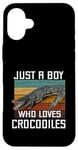 Coque pour iPhone 16 Plus T-shirt mignon Just A Boy Who Loves Alligator Crocodiles