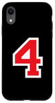 iPhone XR Jersey Number Uniform #4 Red, Four 4th Case