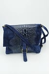 Puccio Pucci Women's TRLBC100114 Leather Bag, Navy Blue, 25x22x3