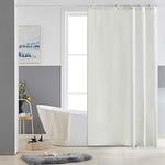 Furlinic Petit Rideau de Douche Tissu Imperméable Lavable en Polyester Anti Moisissure Rideau Douche Beige avec 8 Crochets 120x180cm pour Petite Salle de Bain