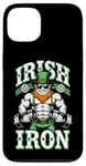 Coque pour iPhone 13 Irlandais Iron Funny St Patrick Day Leprechaun Gym Fitness