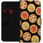 Lommeboketui til Samsung Galaxy A20s med Pizza motiv