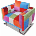 Fauteuil cube avec design de patchwork Chrome Tissu