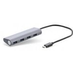 InLine 35392I Hub USB 3.1 USB Type-C vers 4 Ports Type-A Boîtier en Aluminium Argenté sans Bloc d'alimentation