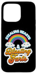 Coque pour iPhone 15 Pro Max Stealing Hearts & Blasting Pets Funny Valentines Rainbow